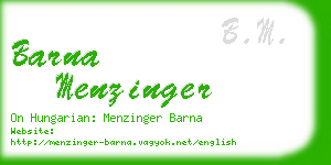 barna menzinger business card